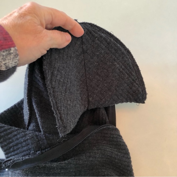 Vintage 80s, Gray, Ribbed Knit, Sweater Dress, Women’s S Long Sleeve, Mock Neck - Picture 8 of 13